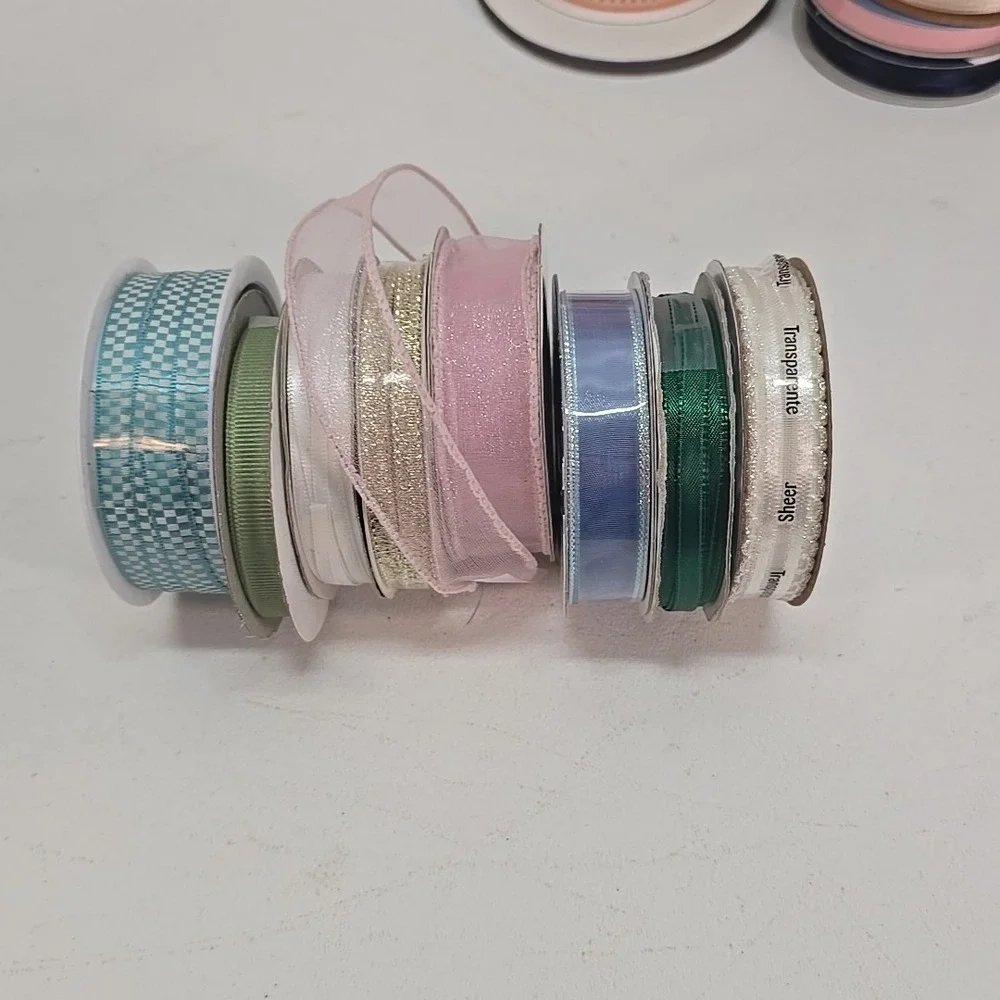 Lot of Ribbon Rolls Spools Great for‎ DIY Large Hair Bows Cheer Dance Crafts